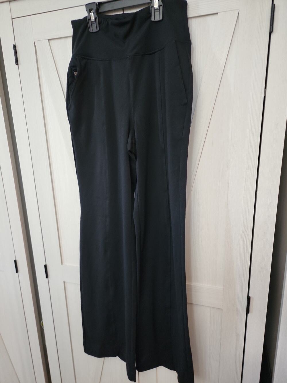 Yogalicious Lux Julia Flare Pants Black High Waist Yoga Athletic Trousers Size S